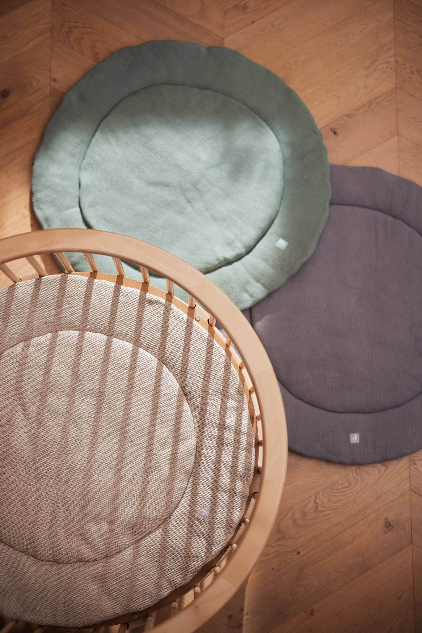 Playpen Mat Round 92cm Little Star - Dark Grey